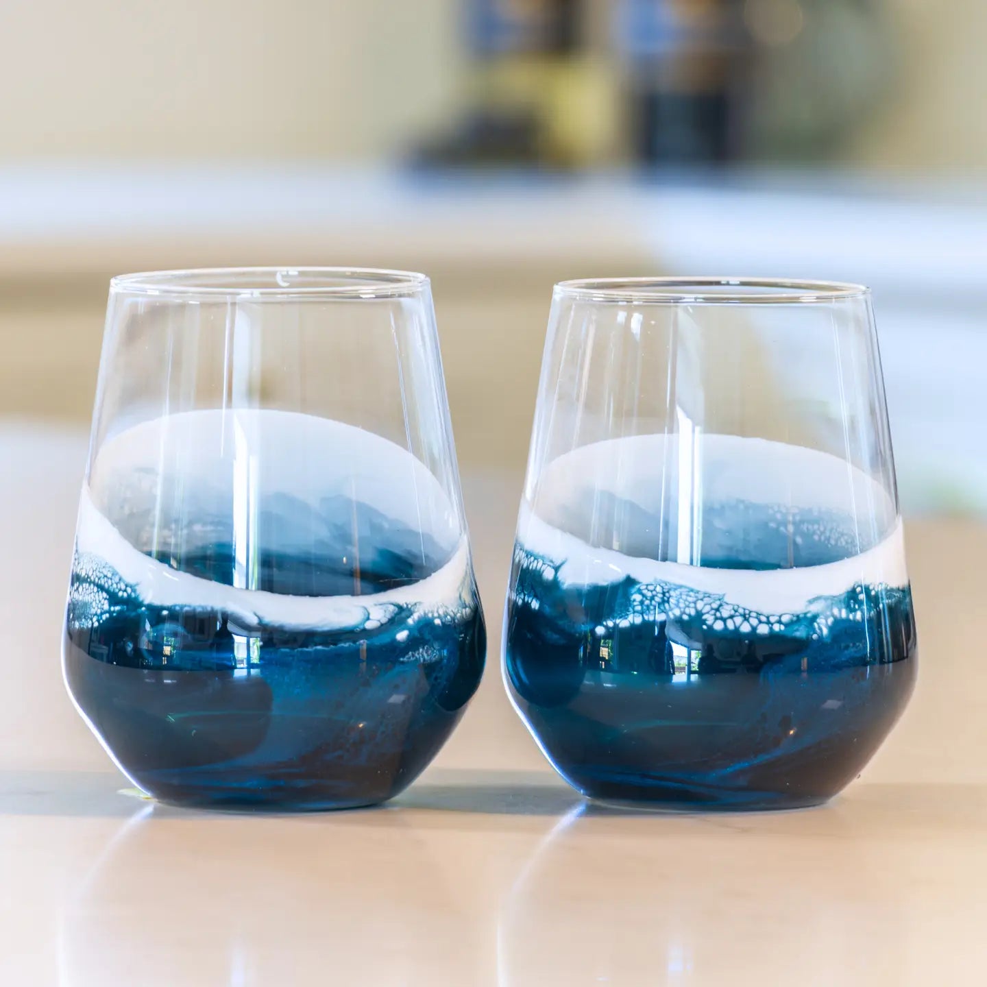 Resin Accented Wine Glasses - Set of 2