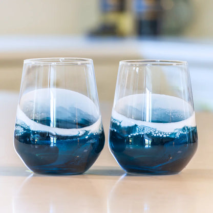 Resin Accented Wine Glasses - Set of 2