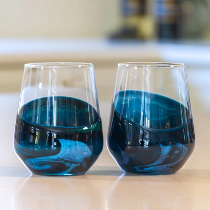 Resin Accented Wine Glasses - Set of 2
