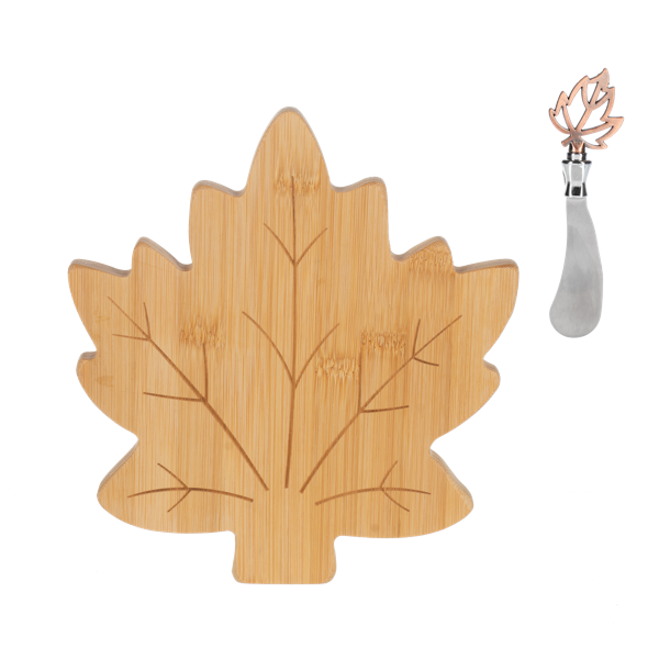 Maple Leaf Cheese Board with Spreader Set (2 pc. set)
