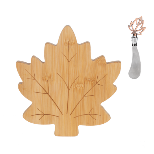 Maple Leaf Cheese Board with Spreader Set (2 pc. set)
