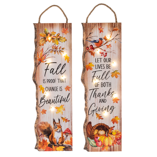 Fall Blessings Light Up Plaque
