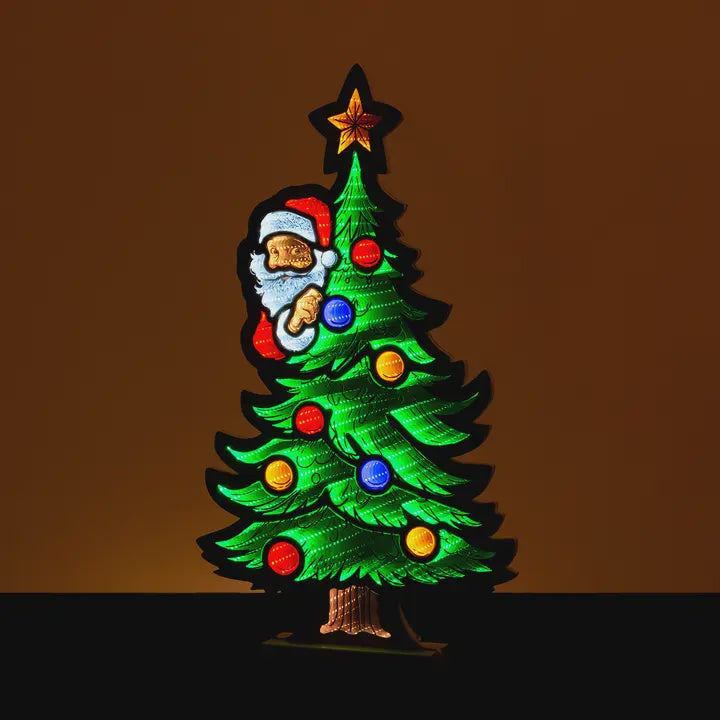 26" Christmas Tree with Santa Infinity Light