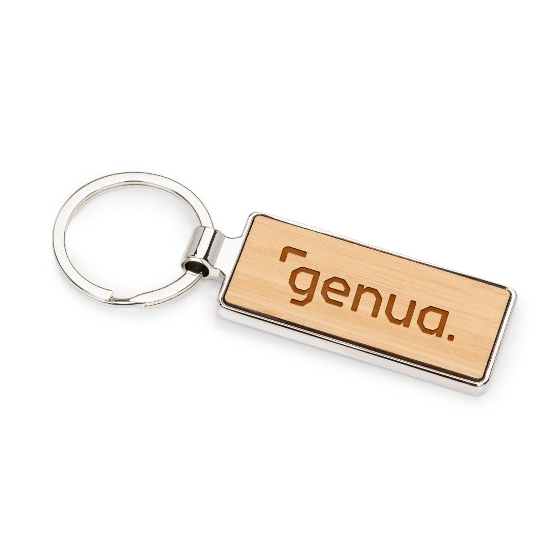 Rectangle Bamboo Keychain