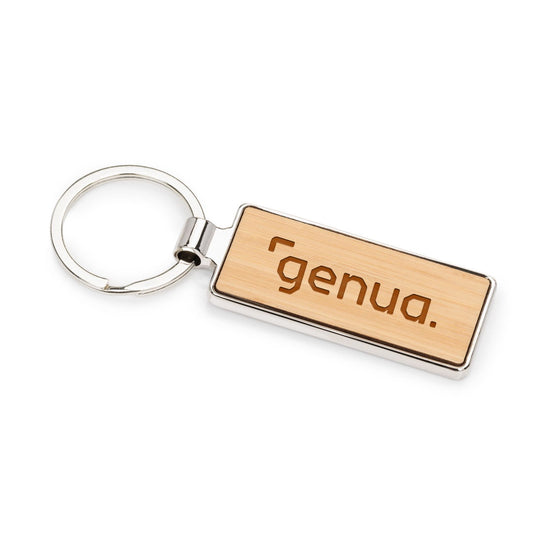 Rectangle Bamboo Keychain