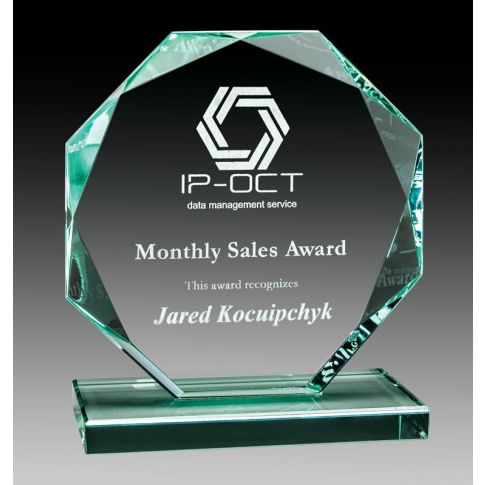 Jade Glass Octagon Award (Engraving Included)