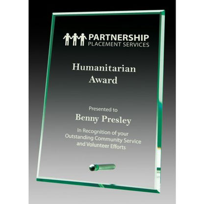 Jade Glass Plaque w/ Pin - 7″ x 5″ (Engraving Included)