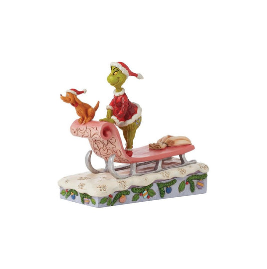 Grinch and Max on Sled Figurine