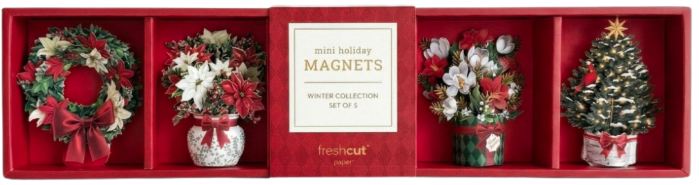 FreshCut Paper Mini Holiday Magnets Set Of 5