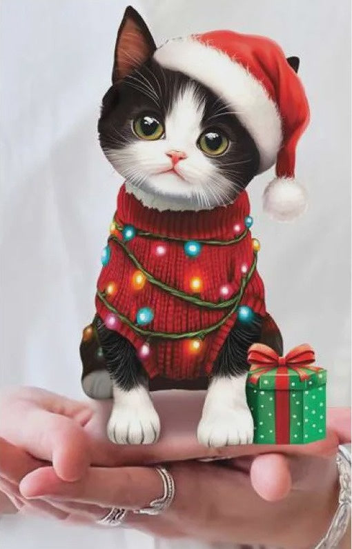 Christmas Kitten - Mini Pop-up Card
