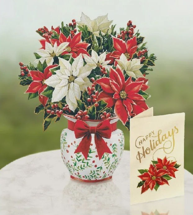 Festive Poinsettias - Mini Pop-up Card