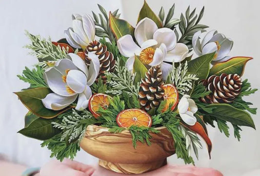 Winter Magnolia Pop-Up Card - Large