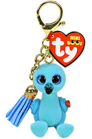 TY Mini Boos Keychain - William the Blue Flamingo