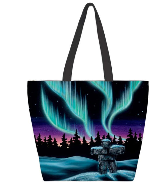 Sky Dance Inukshuk Tote Bag