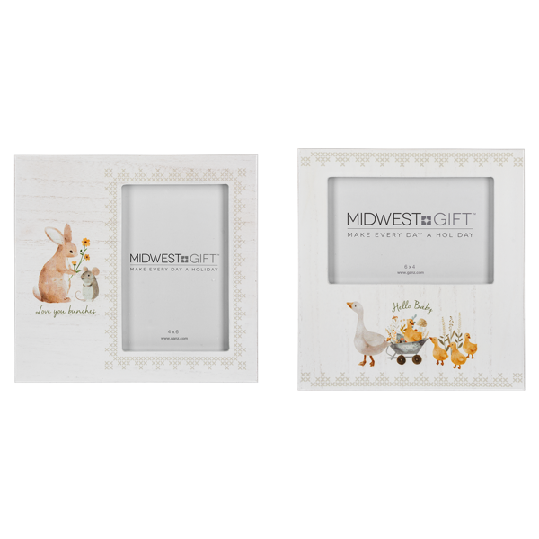 White Baby Animals Frame - 4 x 6"