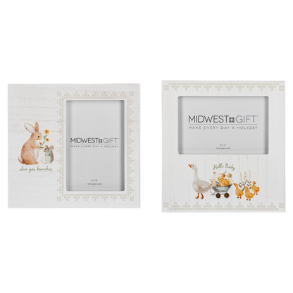 White Baby Animals Frame - 4 x 6"