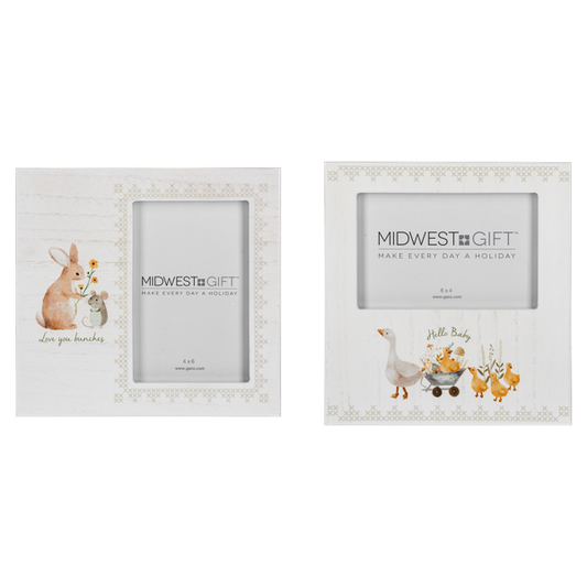 White Baby Animals Frame - 4 x 6"