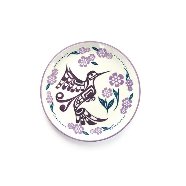 Porcelain Art Plate - Hummingbird (Purple