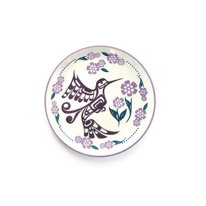 Porcelain Art Plate - Hummingbird (Purple