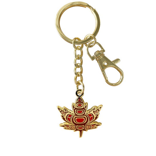 Indigenous Maple Enamel Keychain
