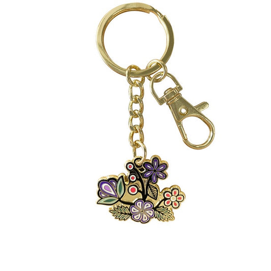 Enamel Keychain - Ojibwe Florals