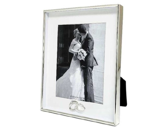 Silver Wedding Frame with Rings