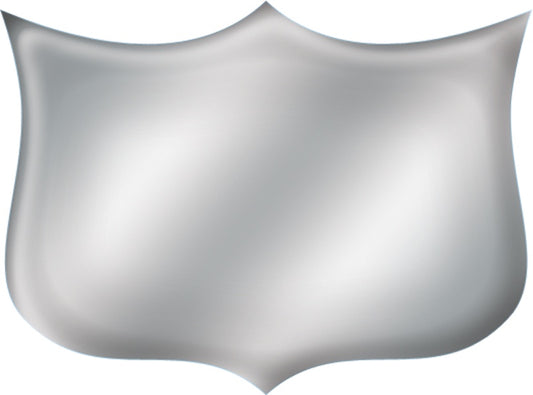 Aluminum Shield, Bright Silver (Engraving included)