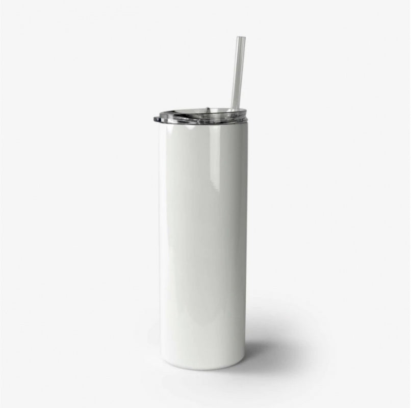 White Skinny Stainless Steel Tumbler