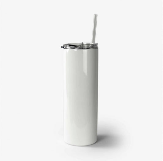 White Skinny Stainless Steel Tumbler