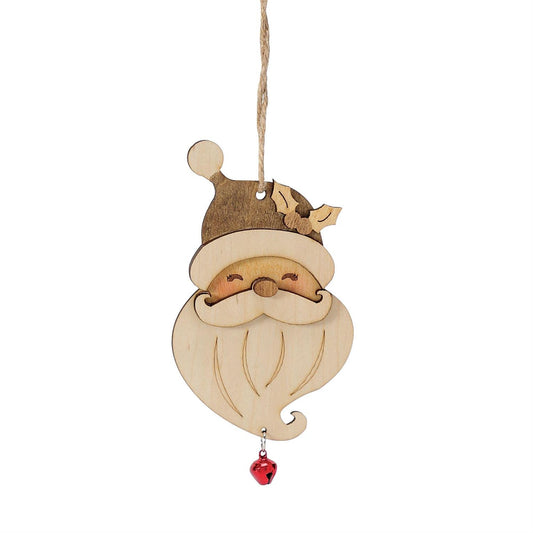 Wooden Santa Face Ornament