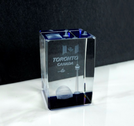 Crystal Block - Blue Toronto CN Tower – Basketique