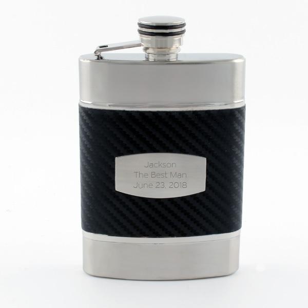 Black Carbon Fibre Wrapped Flask