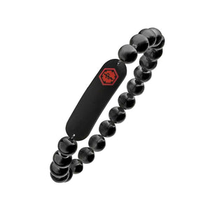 Black Medical Bracelet with Magnetic Beads