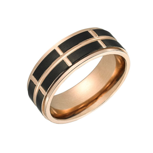 Gold/Black Titanium Comfort Ring