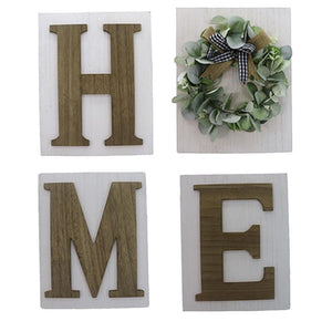 Decorative Home Sign - ("H" "O" "M" "E") (4 piece)