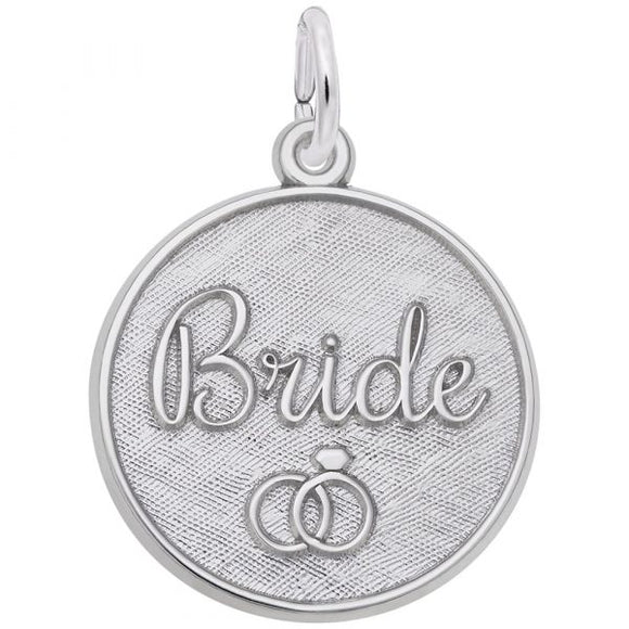 Bride Disc Sterling Silver Charm
