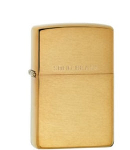 Brushed Solid Polished Brass Zippo Lighter