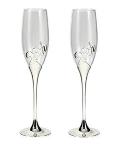 25th Champagne Flutes