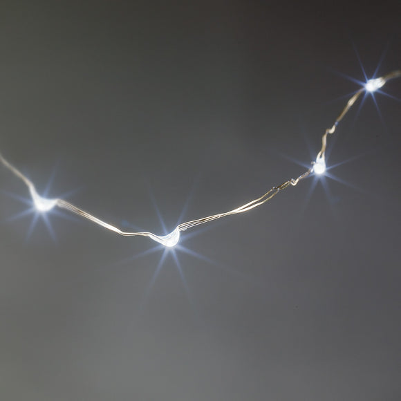 Silver Droplet LED Light String. 20 LED Lights