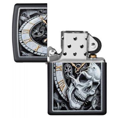 Skull Clock Design - Zippo Lighter