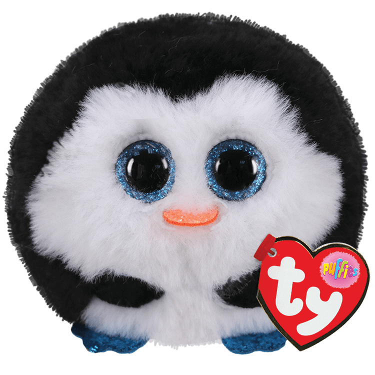 TY Black & White Penguin Beanie Balls - Waddles