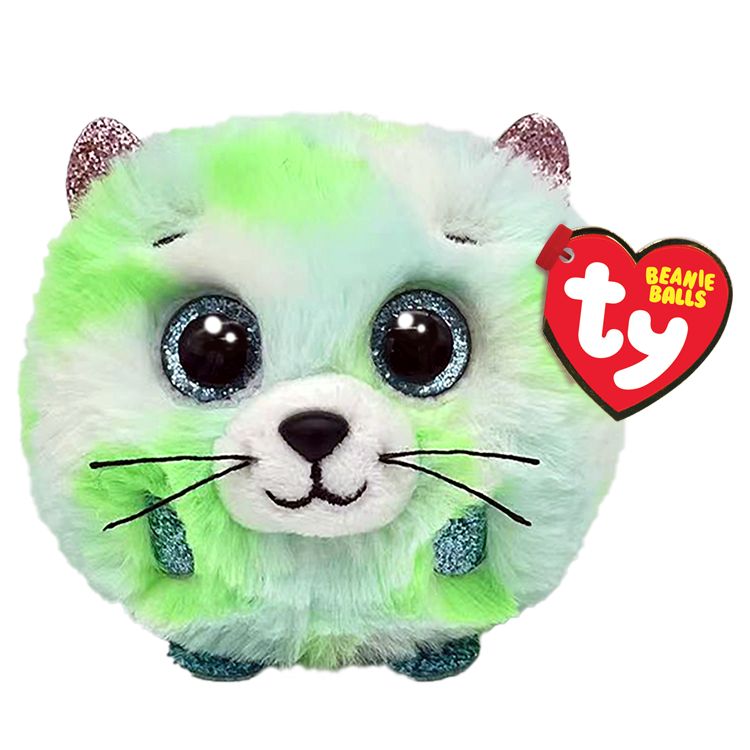 TY Plushie-Evie Green Cat Ball