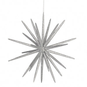 8" Silver Starburst Ornament