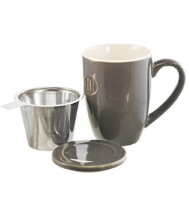 Dark Grey Mug with Steeper and Lid