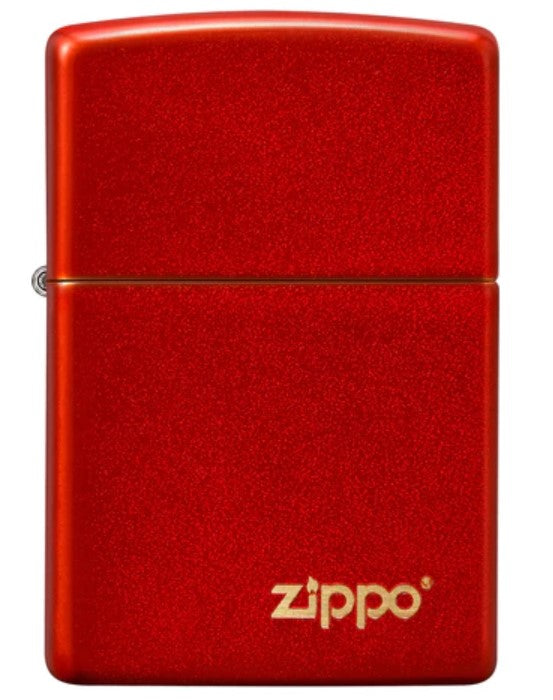 Red Metallic Zippo Lighter with Logo