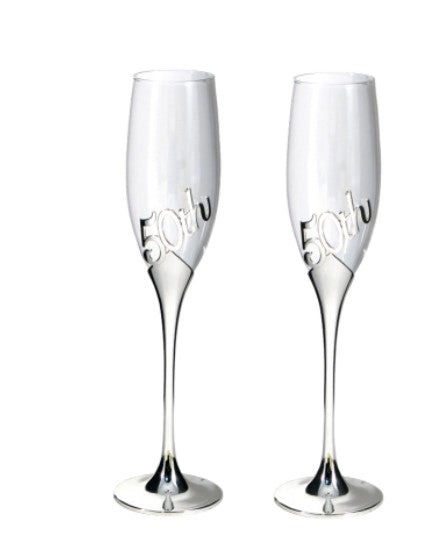 50th Champagne Flutes