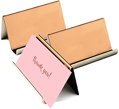 Rose Gold Desktop Card Holder