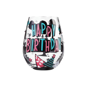 Stemless Happy Birthday Wine Glass
