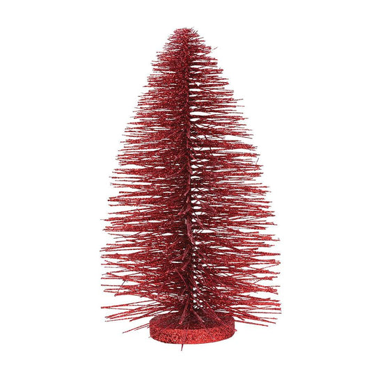 Red Glitter Christmas Tree 11"