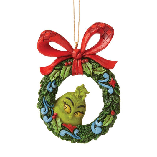 Grinch Peeking Thru Wreath Ornament